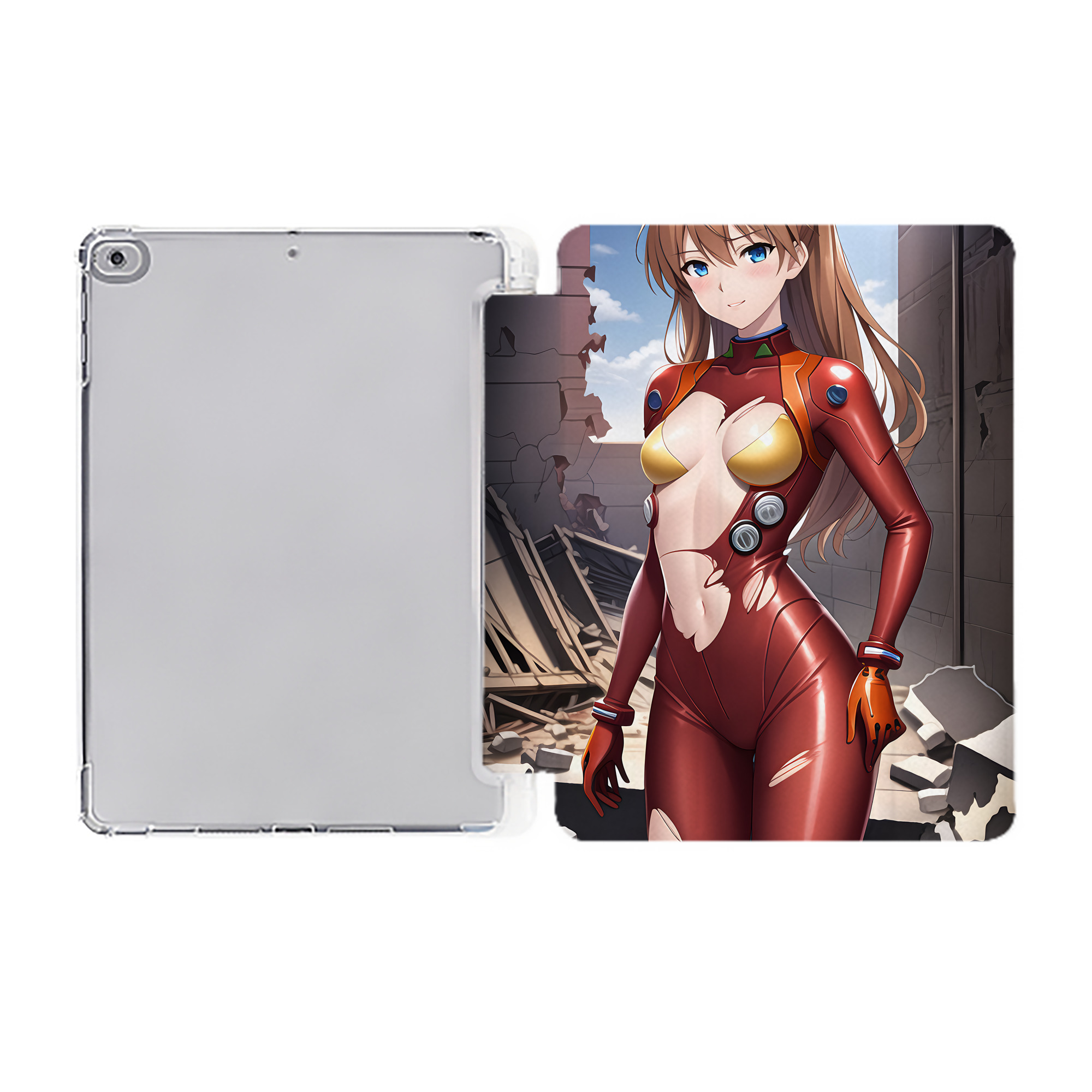 （画像用） EVA 新世紀エヴァンゲリオン IPad ケース ペン収納付き 三つ折りスタンド PUレザー×シリコン 対応機種9.5/10.5/10.9インチ